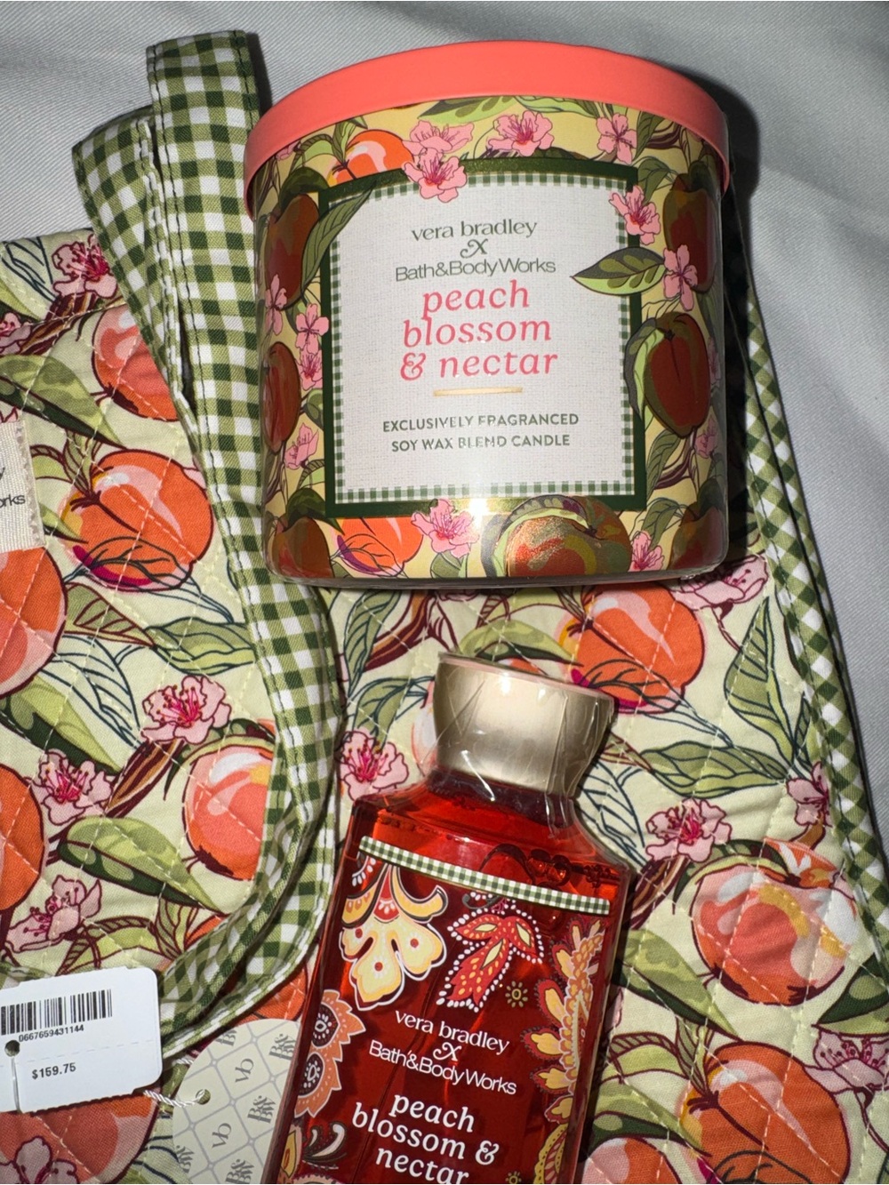 Vera Bradley x Bath & Body Works Peach Blossom & Nectar Gift Set Tote included - Picture 6 of 8